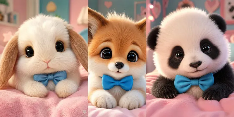 Cute 3D Baby Animal Portraits generated by undefined