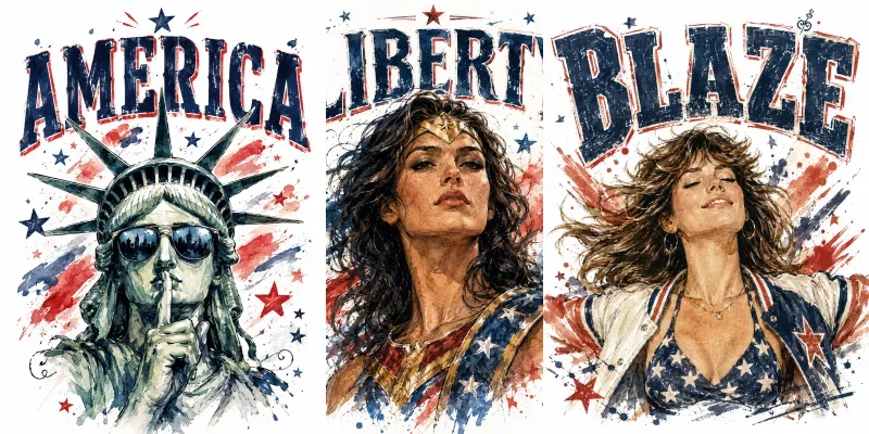 America Independence Day Retro Tshirts generated by undefined