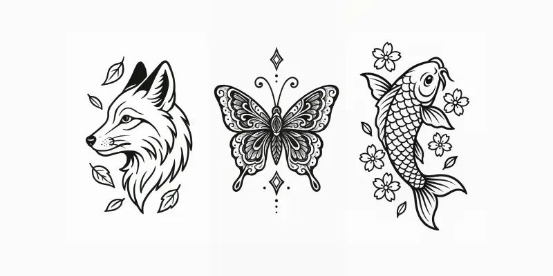 Effortless Tattoo Line Art generated by undefined