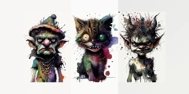 Enchanting Nightmares Whimsical Monsters generated by undefined