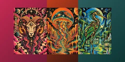70s Surrealist Comic Beverage Label Art generated by chatgpt-image
