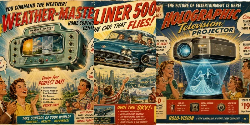 Retro Future Advertising Posters generated by undefined
