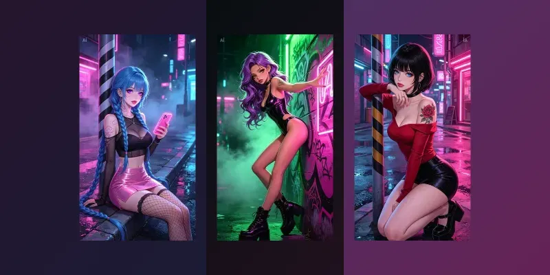 Cyberpunk Anime Night Girls