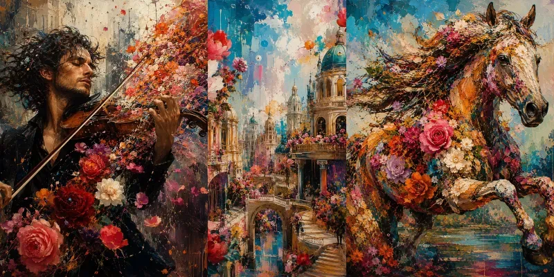 Vibrant Neoexpressionist Floral Art generated by undefined
