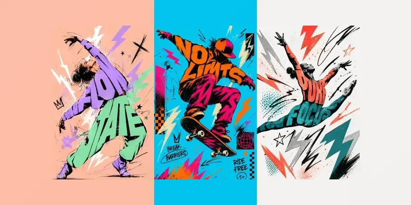 Dynamic Typography Silhouette Art generated by undefined