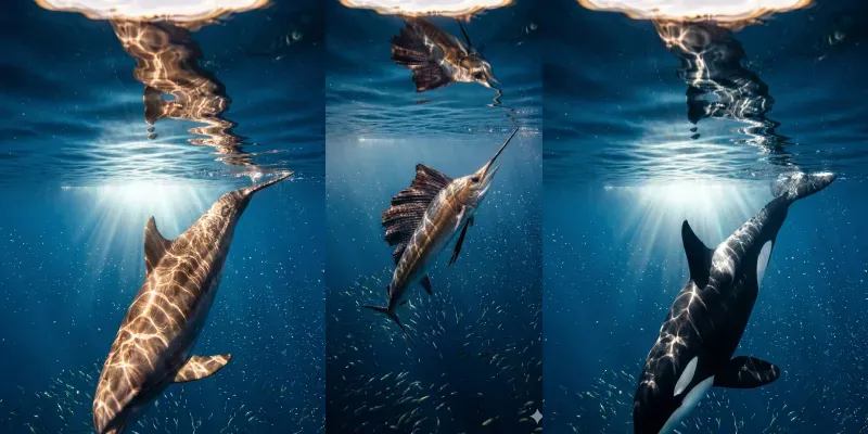 Portraits Of Aquatic Creatures generated by undefined