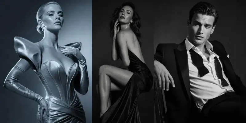Monochrome Fashion Studio Photography generated by undefined
