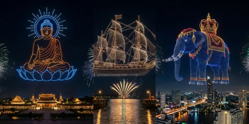 3D Drone Light Show Spectacles generated by undefined