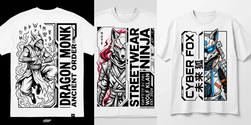 Vertical Split Anime Hero Typography Ts generated by undefined