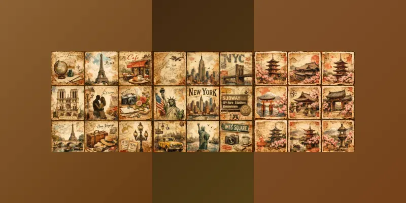 Vintage Map Collage Creators generated by undefined