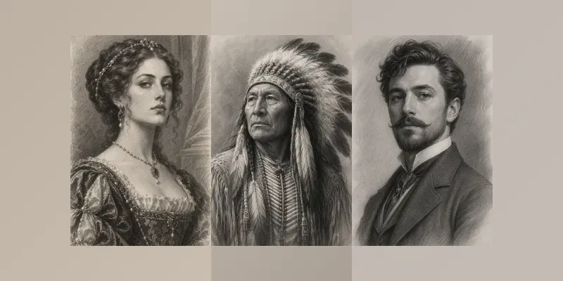 Elegant Graphite Portrait Sketches generated by undefined