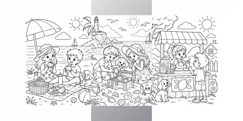KDP Summer Coloring Pages