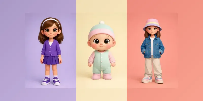 3D Cartoon Kids Babies Characters generated by undefined