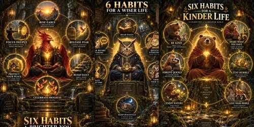 Six Habits Wisdom Posters generated by chatgpt-image