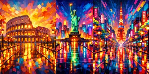 Vivid Landmark Wall Art generated by chatgpt-image