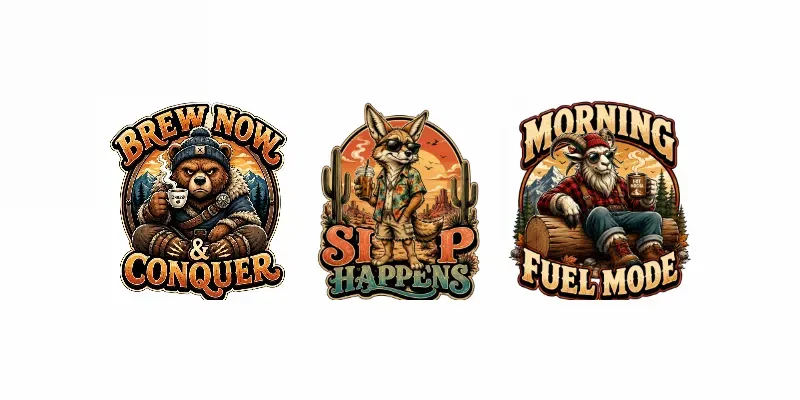 Retro Coffee Mascot Sticker Prompts generated by undefined