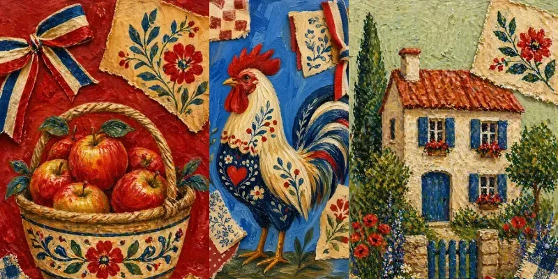 Acrylic French Folk Art Junk Journals generated by undefined