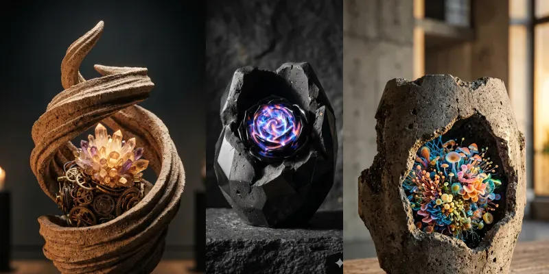 Biomorphic Techcraft Vases generated by undefined