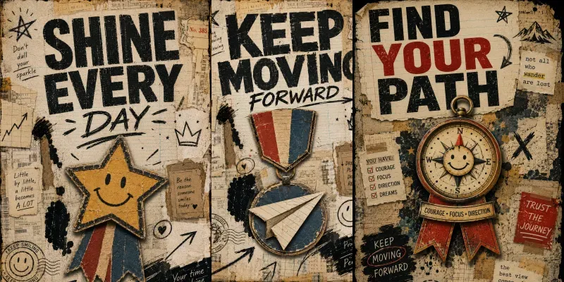 Vintage Collage Motivation Poster Packs generated by undefined