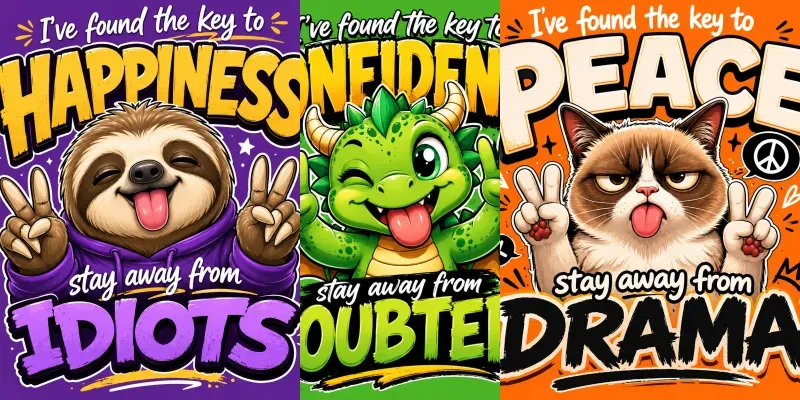 Funny Character Quote Design Packs generated by undefined