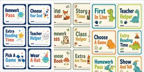 Classroom Reward Coupon Cards generated by chatgpt-image