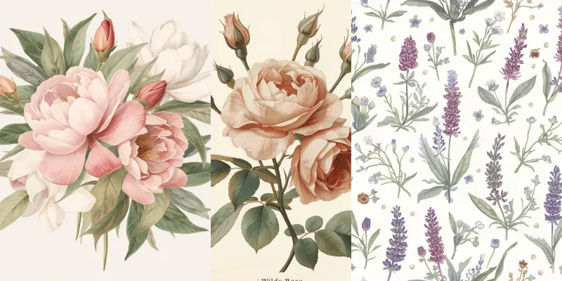 Botanical Floral Art Prints On Demand generated by undefined