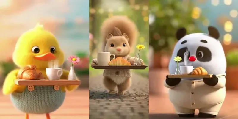 Cute Claymationstyle Animal Reactions generated by undefined
