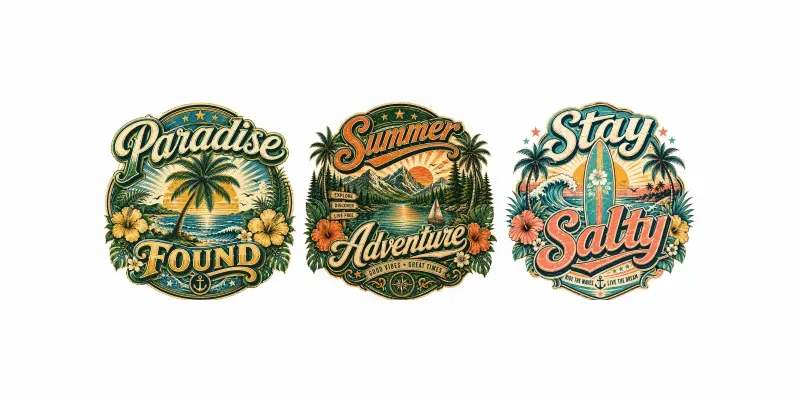 Vintage Summer Badge Designs generated by undefined