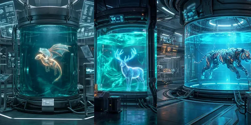 Futuristic Mythological Lab Footage generated by undefined