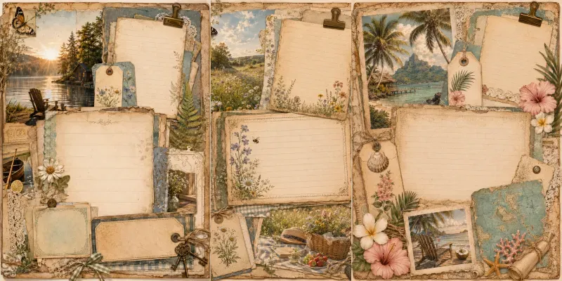 Summer Gratitude Junk Journal Pages generated by undefined