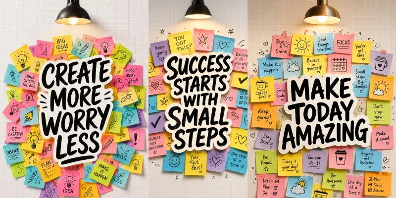 Motivational Sticky Note Posters generated by undefined