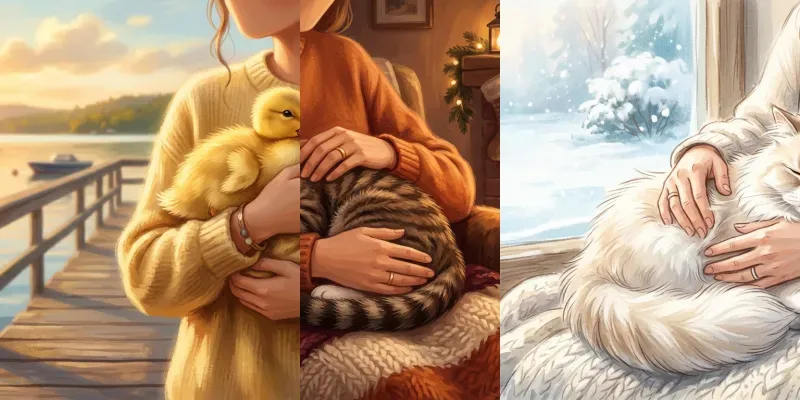 Heartwarming Pet Owner Illustrations generated by undefined