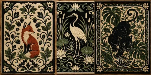 Botanical Animal Rug Art generated by chatgpt-image