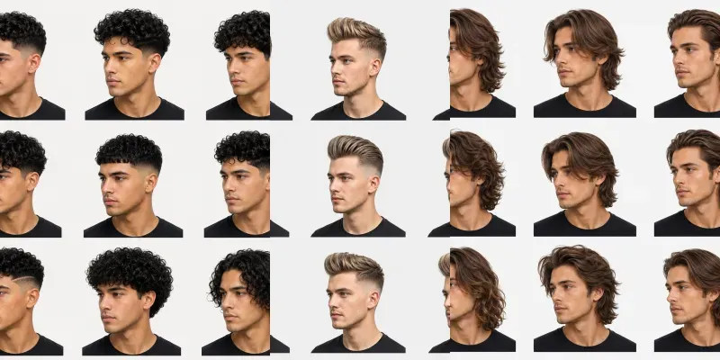 Mens Hairstyle Lookbook Charts generated by undefined