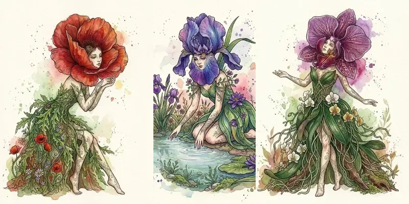 Watercolor Flower Spirits Art Generator generated by undefined