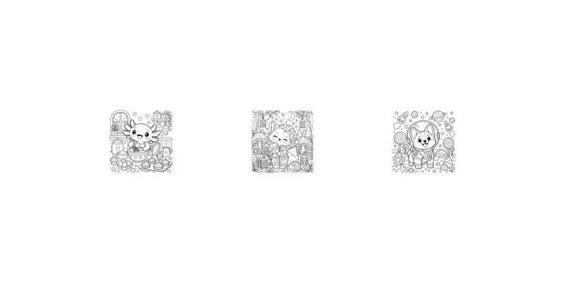 Kawaii Coloring Book Pages For Any Theme