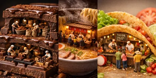 Miniature Food World Macros generated by chatgpt-image