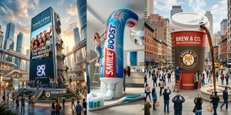 Giant Product Viral Marketing Visuals generated by undefined