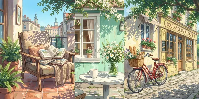 Idyllic Anime Gouache Backgrounds generated by undefined