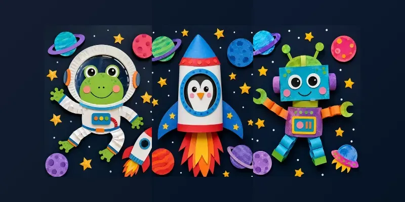 Space Kids Paper Crafts generated by undefined