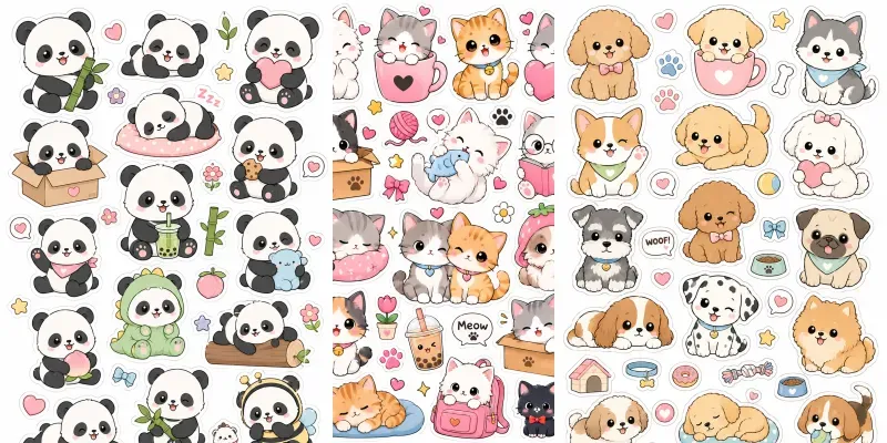 Cute Animal Sticker Sheet Creators generated by undefined