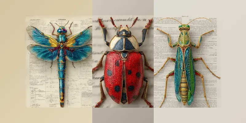 Haute Couture Insect Portraits generated by undefined