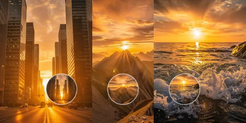 Cinematic Golden Hour Sunbursts generated by undefined