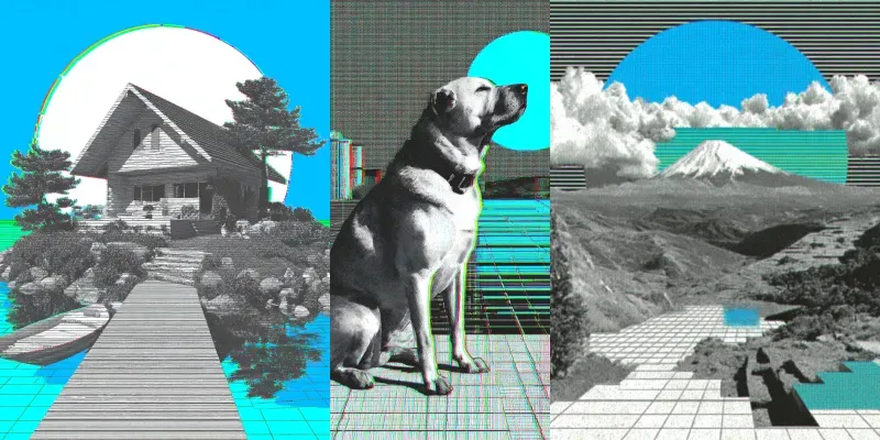 Riso Film Retro Surreal Collages