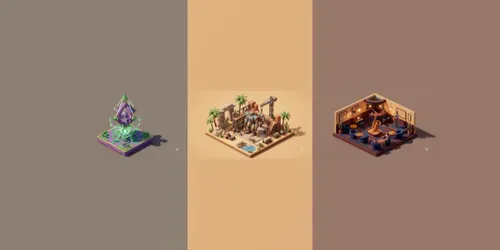 Low Poly Isometric Dioramas 3D generated by gemini-image