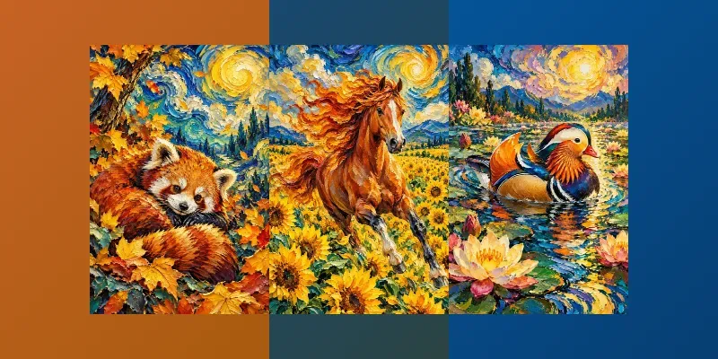 Vibrant Impasto Nature Animal Wall Art