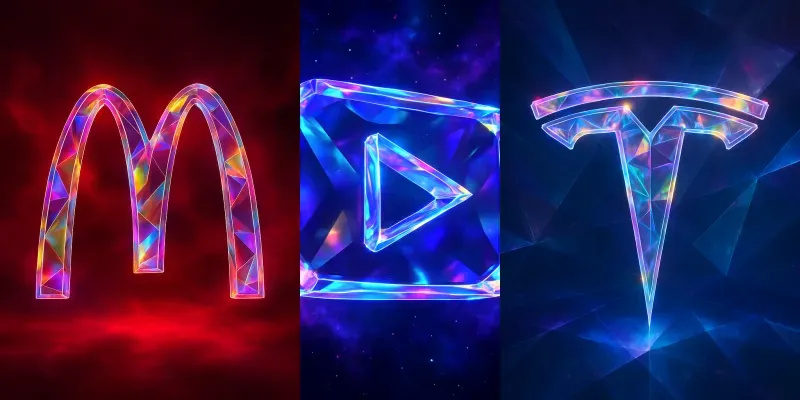 3d Iridescent Crystal Logo generated by undefined