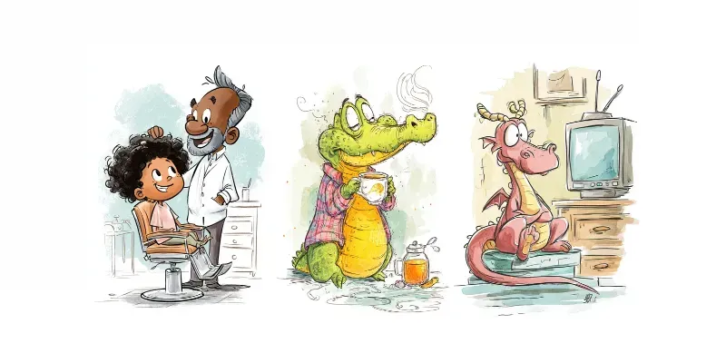 Playful Cartoon Life Scenes generated by undefined