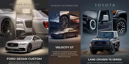 Automotive Studio Showcase Posters generated by gemini-image