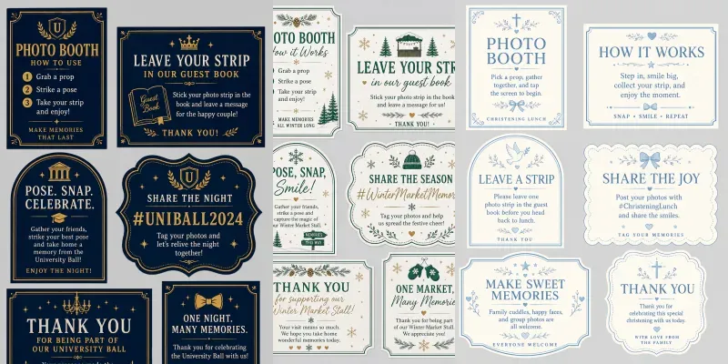 Photo Booth Sign Card Sheets generated by undefined
